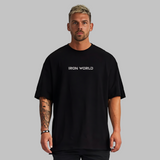 Camiseta Oversized Preta Lisa - IRON WORLD™